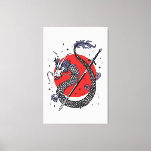Toile La défiance du dragon : une œuvre d'art chinoise m