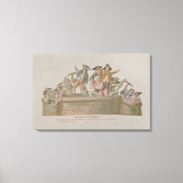 Toile La démolition de la Bastille, juillet 1789 (Recto)