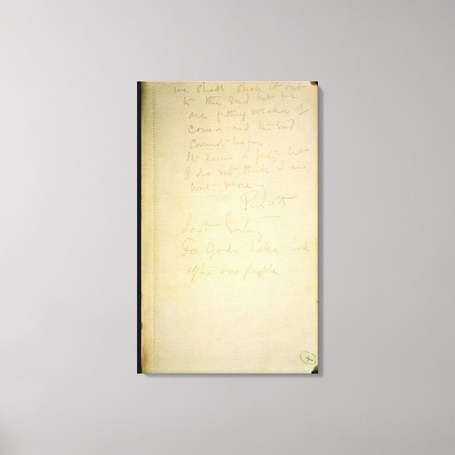 Toile La dernière page de son journal, Antarctique (Recto)