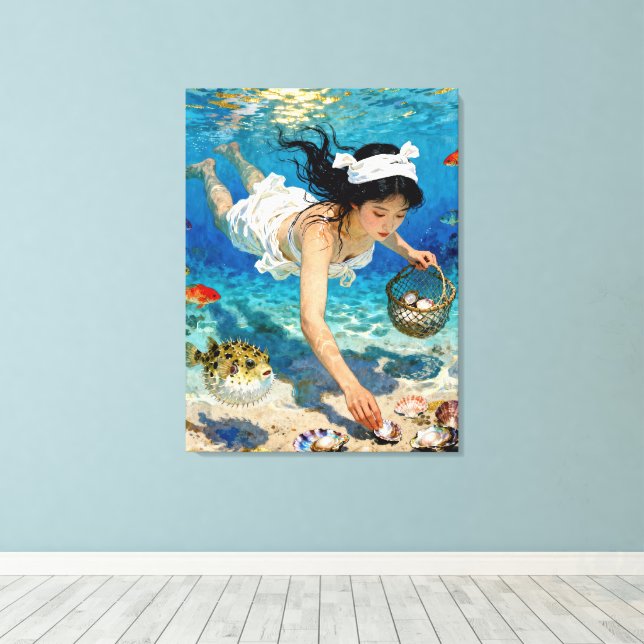 Toile "La descente de Mio" - Un portrait océanique (Insitu (Plancher de Bois))