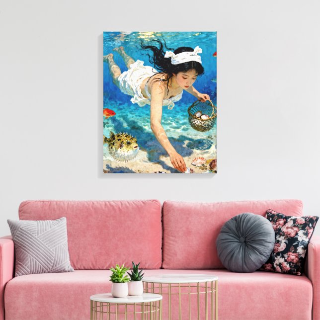 Toile "La descente de Mio" - Un portrait océanique (Insitu(Salon))