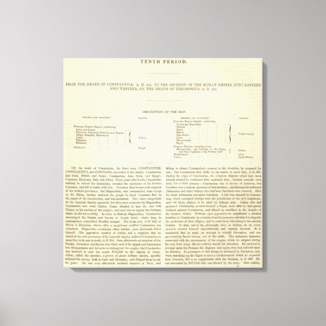 Toile La Division de l'Empire Romain 395 AD 2 (Recto)