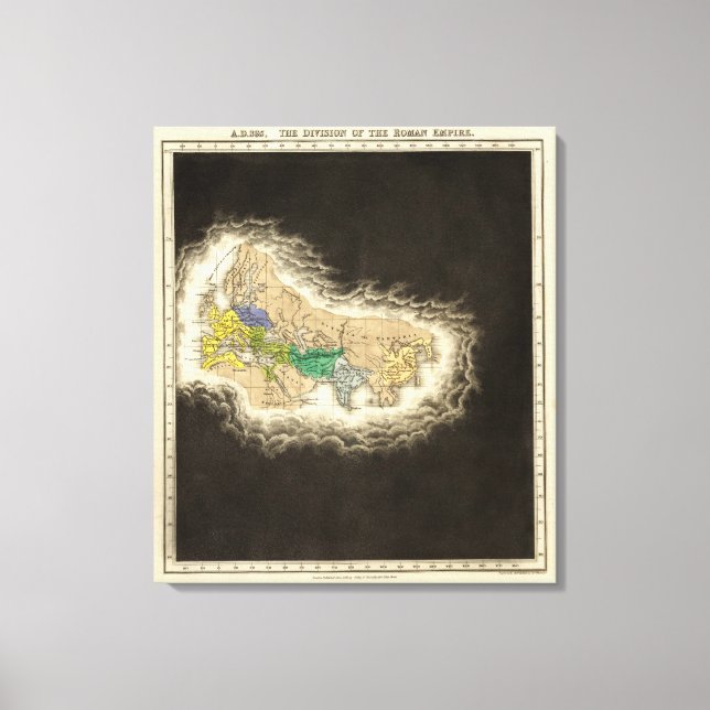 Toile La Division de l'Empire Romain 395 après J.-C. (Recto)