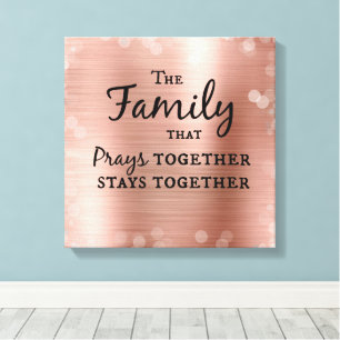 Toile La famille qui prie ensemble reste unie