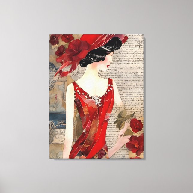 Toile La Femme en collier rouge (Recto)