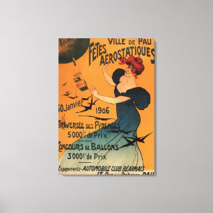 Toile La femme Rouge-Dirigée attend l'affiche d'oiseaux