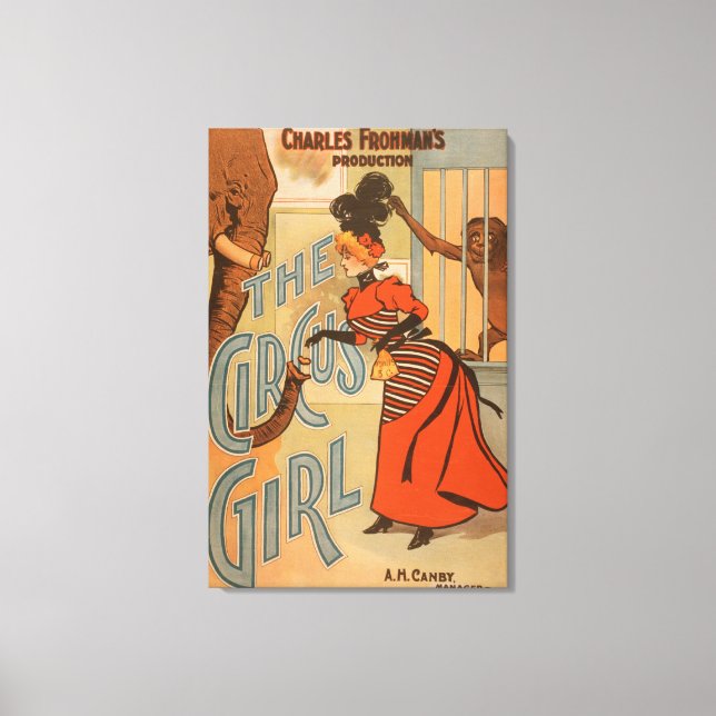 Toile La fille de cirque - Nourrir l'éléphant et le sing (Recto)