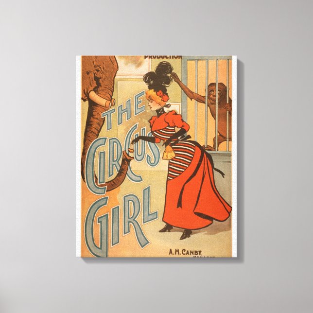 Toile La fille de cirque - Nourrir l'éléphant et le sing (Recto)