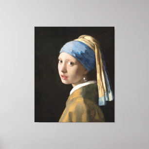 Toile La fille de Johannes Vermeer avec une oreille perl