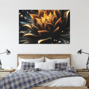 Toile La floraison dorée dans les profondeurs du crépusc