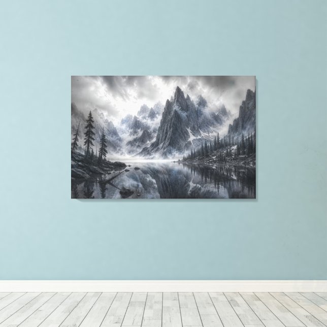 Toile La forme du silence – Paysage noir et blanc (Insitu (Plancher de Bois))