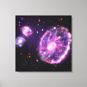 Toile La Galaxie des roues motrices Hubble & JWST
