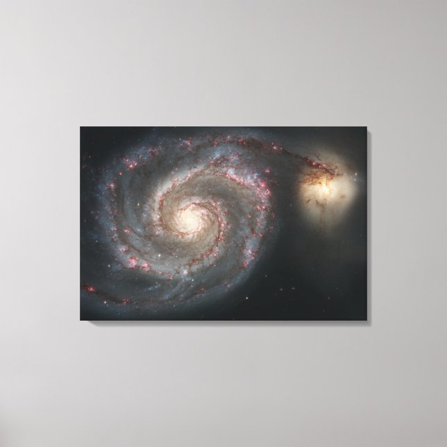 Toile La galaxie tourbillon (M51) et la galaxie d'accomp (Recto)