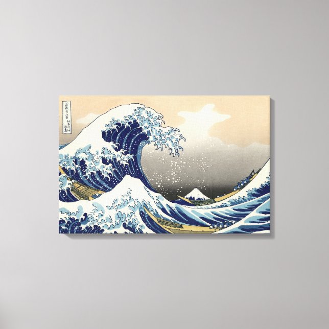 Toile La Grande Vague au large de Kanagawa, Hokusai (Recto)