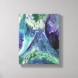 Toile La Laguna #1 peinture en bleu, turquoise, blanc Ac