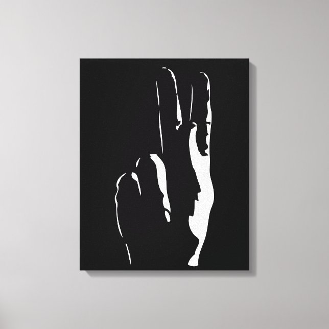 Toile la lettre K en langue des signes (Recto)