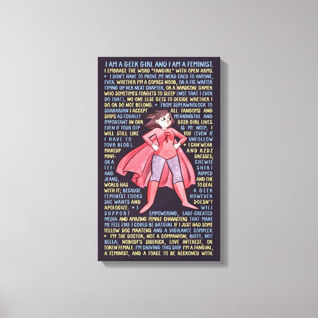 Toile La Litanie de la fille Geek pour le féminisme (Recto)