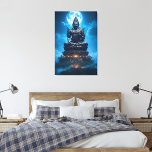 Toile La lumière de la pleine lune du Bouddha