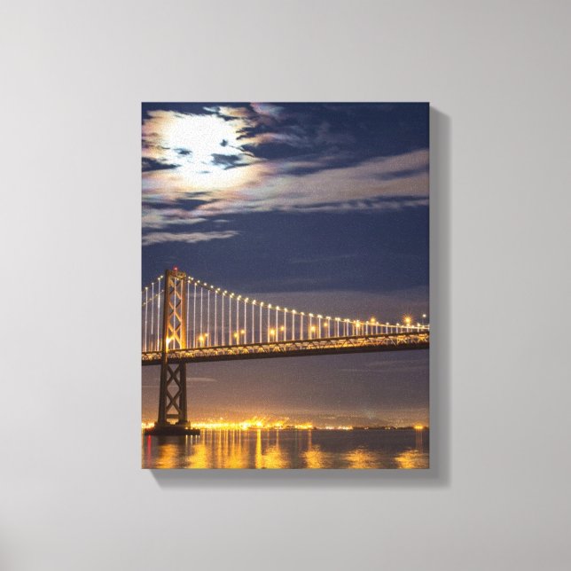 Toile La lune ce soir au-dessus du Bay Bridge (Recto)