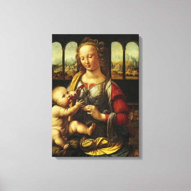 Toile La Madone au Carnation de Léonard de Vinci (Recto)
