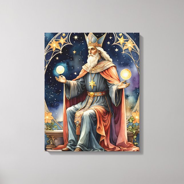 Toile la magie du tarot hierophant (Recto)