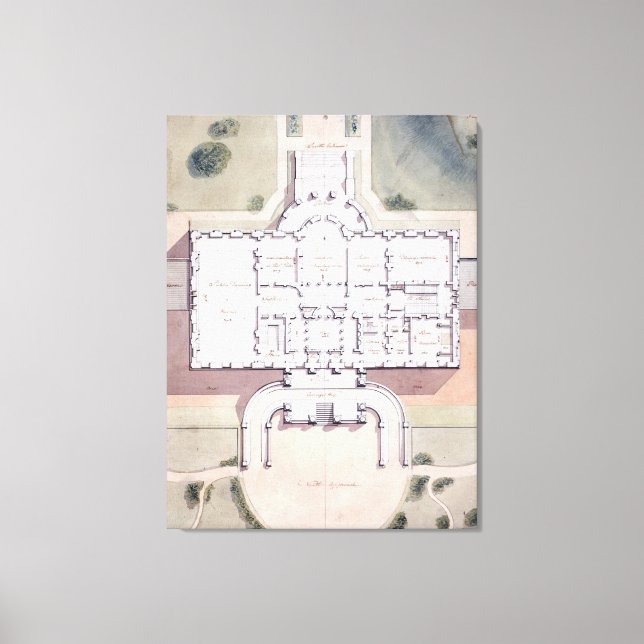 Toile La Maison Blanche Président Washington D.C. Plan (Recto)