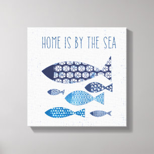Toile La maison côtière de l'art est par la mer