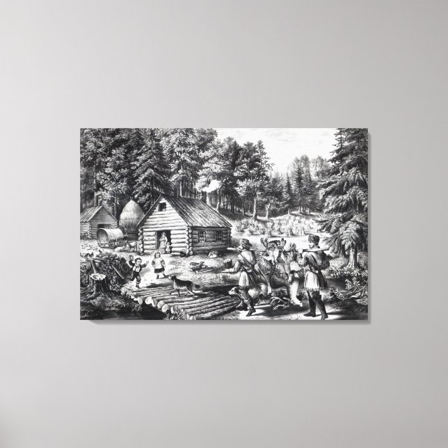 Toile La maison des pionniers sur la frontière occidenta (Recto)