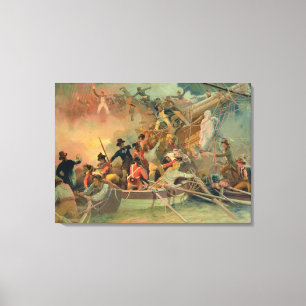 Toile La marine anglaise conquérant un bateau français