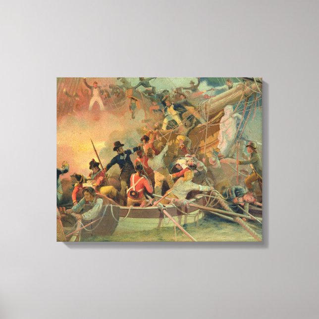 Toile La marine anglaise conquérant un navire français (Recto)