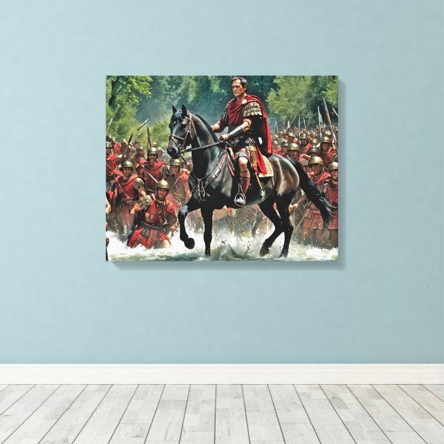 Toile "La mort est pure : le défi du Rubicon de César" (Insitu (Plancher de Bois))