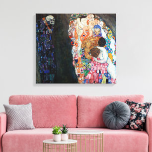 Toile La mort et la vie Gustav Klimt