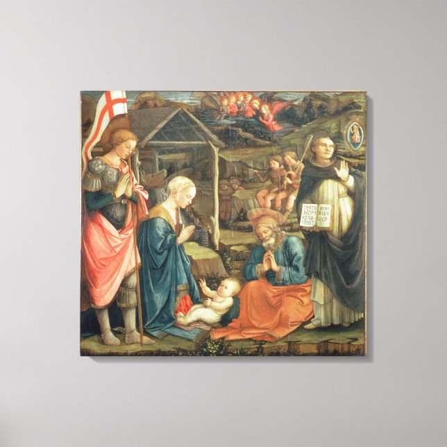 Toile La Nativité avec SS. Michael et Dominic, 1470 (t (Recto)