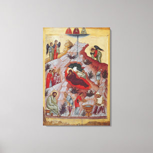 Toile La Nativité, icône russe, 16ème siècle