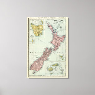 Toile La Nouvelle Zélande, Tasmanie, Fidji