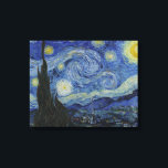 Toile La nuit étoilée de Van Gogh<br><div class="desc">À propos de l'oeuvre La nuit étoilée (Néerlandais : De sterrennacht) est un tableau de l'artiste post-impressionniste néerlandais Vincent van Gogh. Peint en juin 1889, il dépeint la nuit la vue depuis la fenêtre de son sanitarium à Saint-Rémy-de-Provence (situé dans le sud de la France), bien qu'il ait été peint...</div>