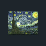 Toile La nuit étoilée de Vincent van Gogh (1889)<br><div class="desc">Un classique de 1889 Post Impressionniste Peinture, oeuvre d'art qui est passée dans le domaine public et fait des cadeaux merveilleux et d'autres produits. Van Gogh a écrit un jour : "Il me semble souvent que la nuit est encore plus richement colorée que le jour; ayant des teintes des violets,...</div>