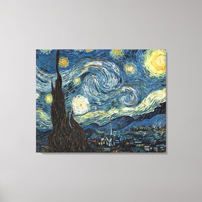 Toile La nuit étoilée / par Vincent van Gogh / (Recto)