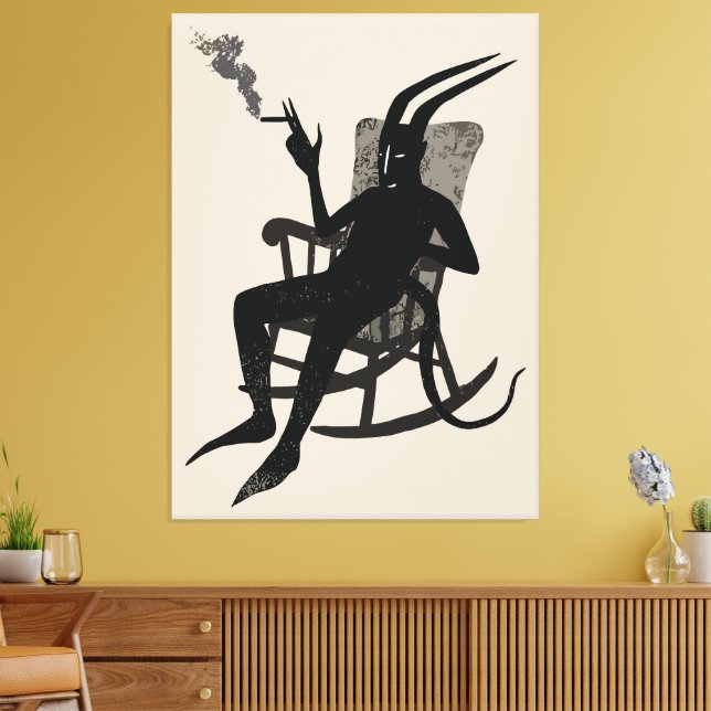 Toile La Pause du Diable – Œuvre d'art murale à l'humour (Insitu(Salon))