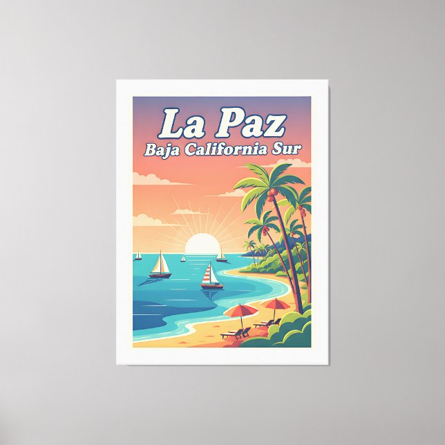 Toile La Paz Baja California Sur Travel Poster  (Recto)