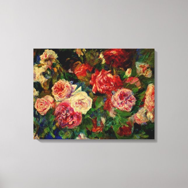 Toile La peinture de Pierre Renoir, Roses, (Recto)