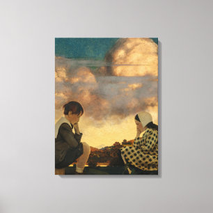 Toile La Petite Pêche, 1904 par Maxfield Parrish