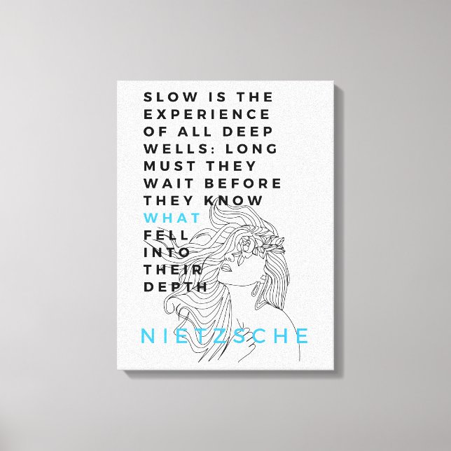 Toile La philosophie de l'âme profonde cite Nietzsche (Recto)