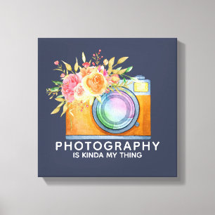 Toile La photographie est Kinda My Thing Aquarelle Camer