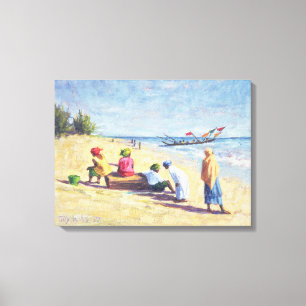 Toile La plage chez Abene Sénégal 1997
