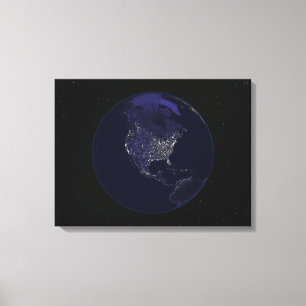 Toile La pleine terre la nuit montrant les lumières 4 d
