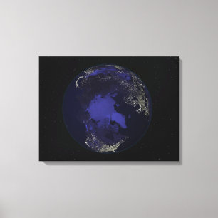 Toile La pleine terre la nuit montrant les lumières 5 d