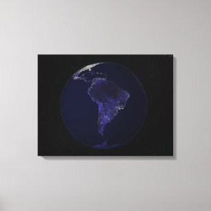 Toile La pleine terre la nuit montrant les lumières 6 d