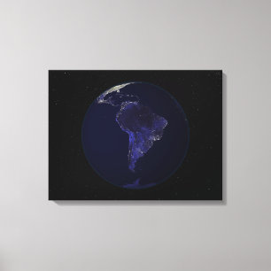 Toile La pleine terre la nuit montrant les lumières 6 d
