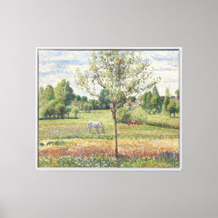 Toile La Prairie au cheval gris, Eragny, Peinture à l'hu